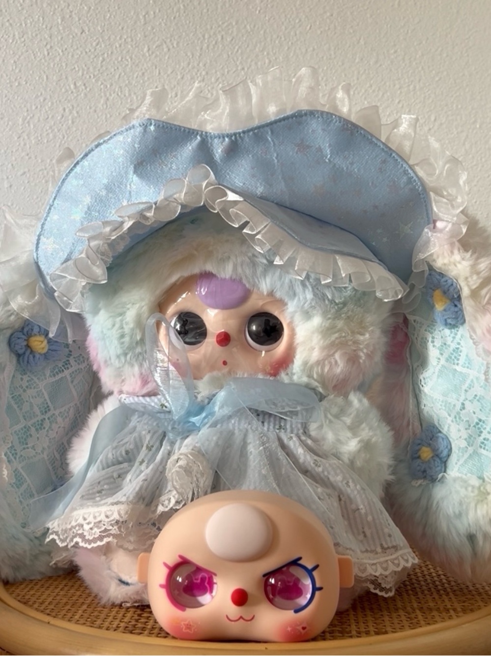 Baby three 400% sun blossom - Rainbow bunny + custom face special eyes